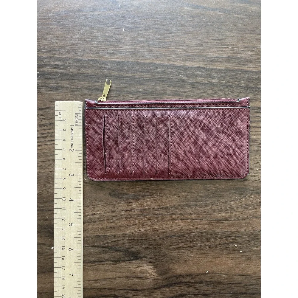 Unbranded Burgundy Card Wallet Purse Minimal Card And Money Holder